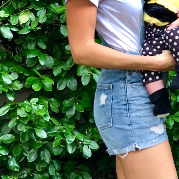 Abercrombie Fitch Jean Overall Shorts Denim Small - Picture 2 of 2